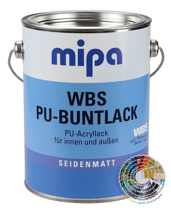 MIPA WBS PU Buntlack 3in1 seidenmatt 2,5l RAL Preisgruppe 1